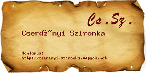 Cserényi Szironka névjegykártya